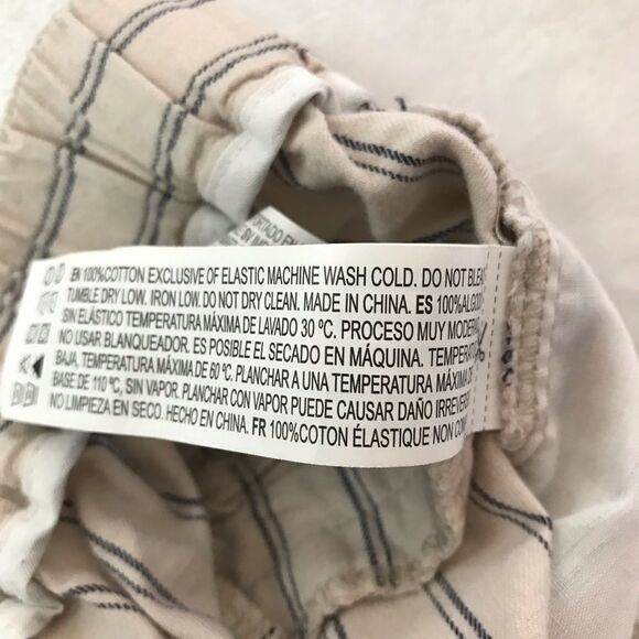 Forever 21 cream with thin blue strips cotton pants size M - Picture 7 of 11
